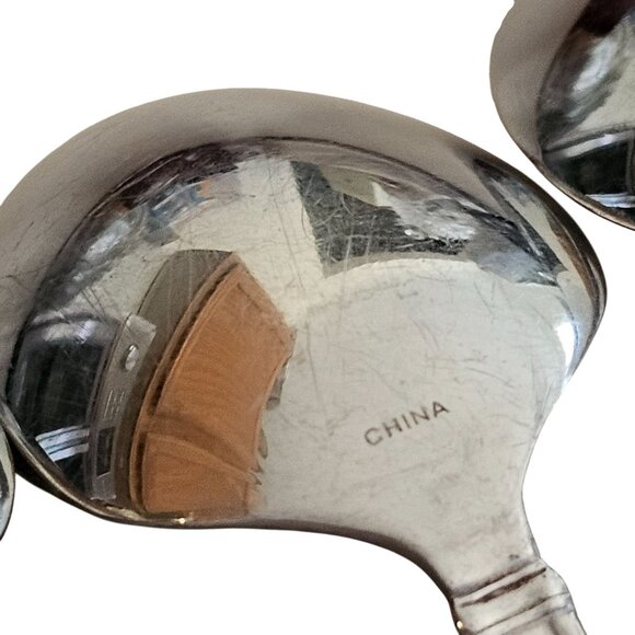 3 Reed Barton Flora Soup Spoon 7" oval stainless embossed flowers chintz raised - Picture 10 of 10